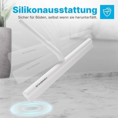 MINISMUS Silikon Duschabzieher – Selbstklebend, Glasabzieher für Duschemöbel, Badewasserabsorber – Magnet-Halterung, Ohn
