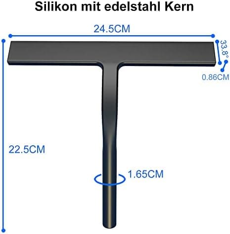 IARTISTE Silikon Duschabzieher für Bad und Spiegel (Black, Small)