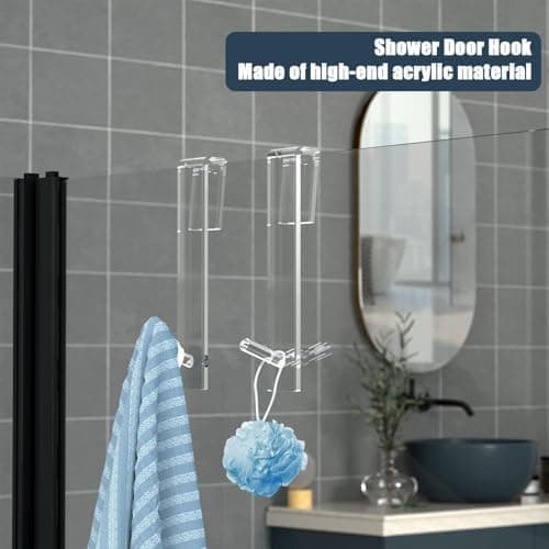 2 Stück Transparent Acrylhandtuchhaken Für Die Dusche Ohne Bohren - Hochwertig, Elegant, Für Badedesigner