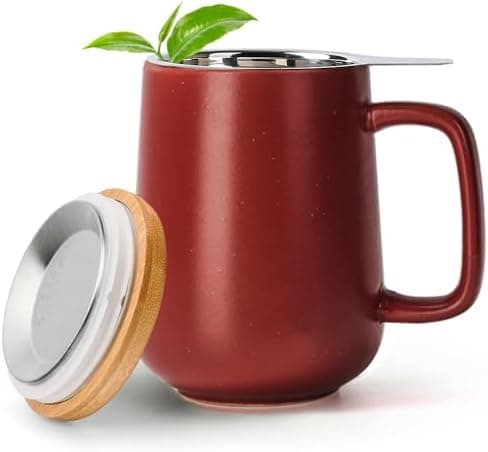 Keramik Teetasse Groß mit Sieb - Teegeschenke - Pastelltürkis