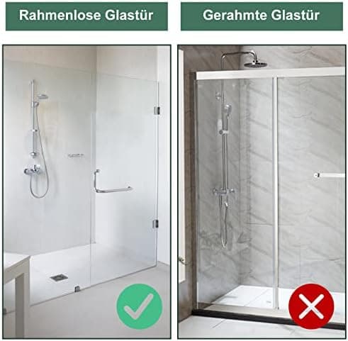 Kegii Duschhaken ohne Bohren - Ideal für Glasstärken von 6-12 mm | Für Handtücher und Duschabzieher | 2er Set Matt Schwa