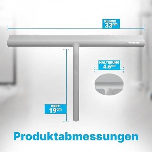 MINISMUS Silikon Duschabzieher – Selbstklebend, Glasabzieher für Duschemöbel, Badewasserabsorber – Magnet-Halterung, Ohn