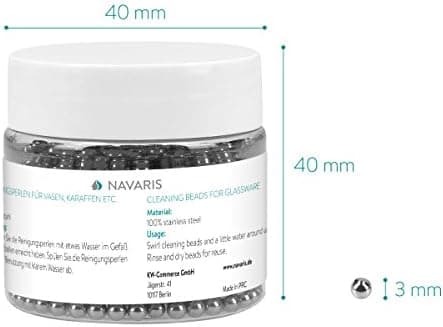 Navaris Edelstahl Reinigungsperlen - Dekanter Reinigung - Glas-Karaffen Reiniger - 1.000 Stück Set - Glaskaraffe Reinige