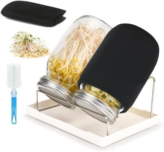 Sprossen Keimglas Set Edelstahl Filtergitter Ständer Microgreens Zucht