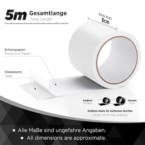 EcoOE PE Planenband Reparaturklebeband 5M x 8CM Wasserabweisend für Zelte Sonnenschirme Pavillon Plane lkw Abdeckplanen