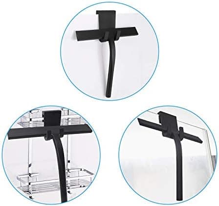 Silikon Duschabzieher mit Edelstahl-Kern für Badezimmer (Black, Small)  
Edelstahl-Kern Silikon Duschabzieher für Spiege