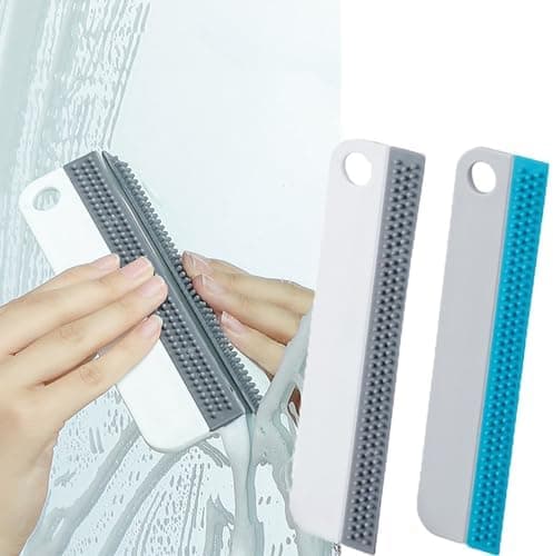 2X Fensterabzieher, Duschabzieher Set – Silikon Fensterwischer mit Abziehlippe – für Auto & Haus – streifenfrei & kratzf