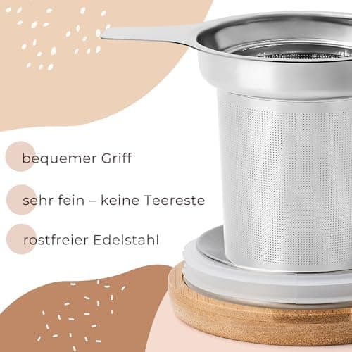Teetasse mit Sieb XXL - 550 ml - für Tee-Zubereitung bei Bedarf