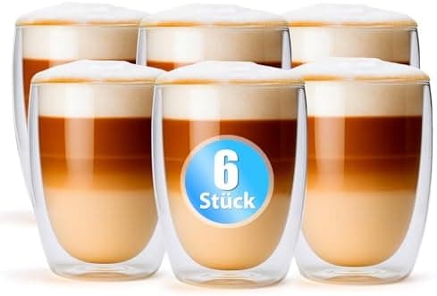 BigDean Doppelwandige Latte Macchiato Gläser 300 ml Geschenkverpackung
| BigDean Teetassen und Kaffeegläser 300 ml dopp