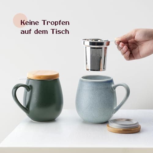 Teetasse mit Sieb XXL - 550 ml - für Tee-Zubereitung bei Bedarf