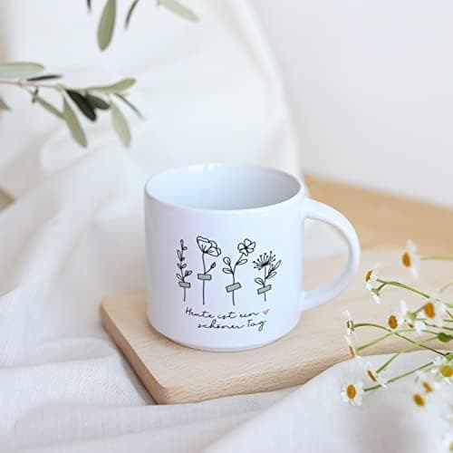 Odernichtoderdoch Tea-Rex Tasse - Keramik Kaffeebecher für Begeisterte - Esszimmer & Büro - Weiße Vase Form, 0,4 L
