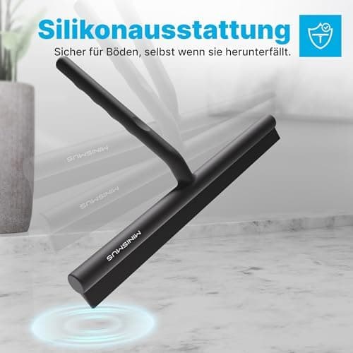 MINISMUS Silikon Duschabzieher – Selbstklebend, Glasabzieher für Duschemöbel, Badewasserabsorber – Magnet-Halterung, Ohn