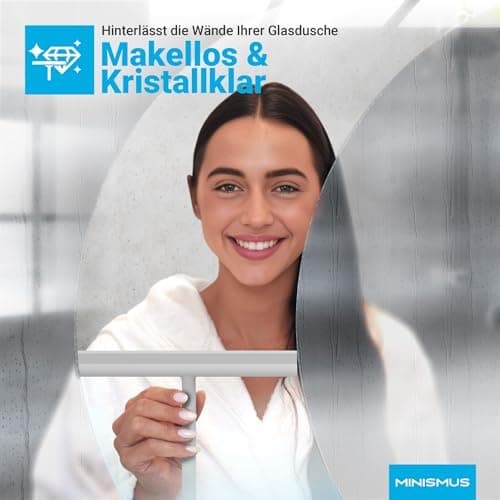 MINISMUS Silikon Duschabzieher – Selbstklebend, Glasabzieher für Duschemöbel, Badewasserabsorber – Magnet-Halterung, Ohn