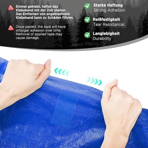 EcoOE PE Planenband Reparaturklebeband 5M x 8CM Wasserabweisend für Zelte Sonnenschirme Pavillon Plane lkw Abdeckplanen