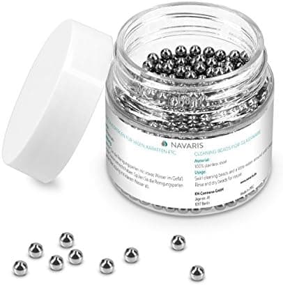 Navaris Edelstahl Reinigungsperlen - Dekanter Reinigung - Glas-Karaffen Reiniger - 1.000 Stück Set - Glaskaraffe Reinige