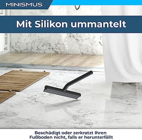 MINISMUS Silikon Duschabzieher – Selbstklebend, Glasabzieher für Duschemöbel, Badewasserabsorber – Magnet-Halterung, Ohn