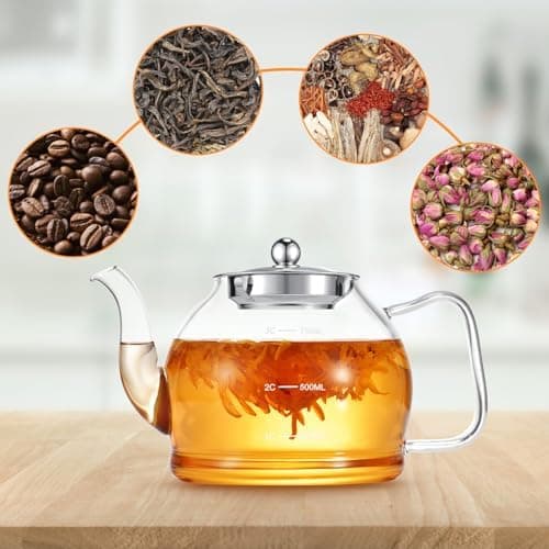 STNTUS 120ml Glaskanne mit Sieb - Ideal für Teeliebhaber im Zuhause und im Büro - Hitzebeständiger Teespender aus Boros