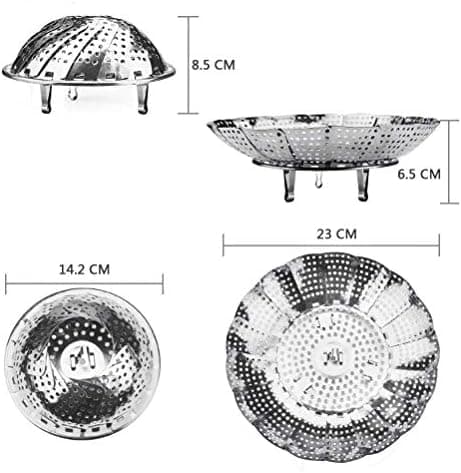 Aomig Dünsteinsatz für Töpfe: Einstellbarer Edelstahl Dampfgarer (14 cm - 23 cm), faltbarer Dämpfeinsatz, optimal für ge