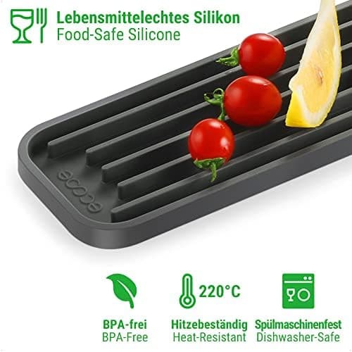 Ecooe 2 Stück Silikon Abtropfmatte Platzsparende Trocknungsfach für Gläser und Flaschen Speisetafel Spülmaschinenfest 21
