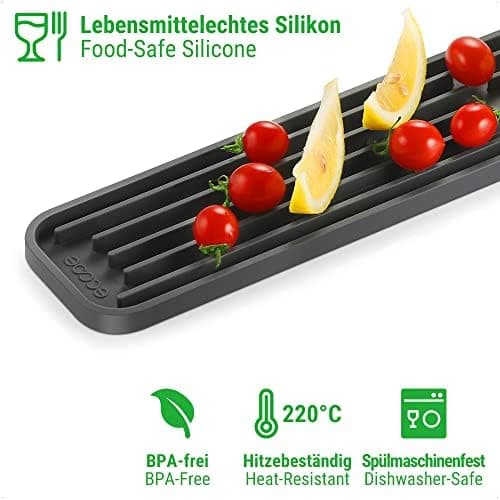 Ecooe 2 Stück Silikon Abtropfmatte Platzsparende Trocknungsfach für Gläser und Flaschen Speisetafel Spülmaschinenfest 21