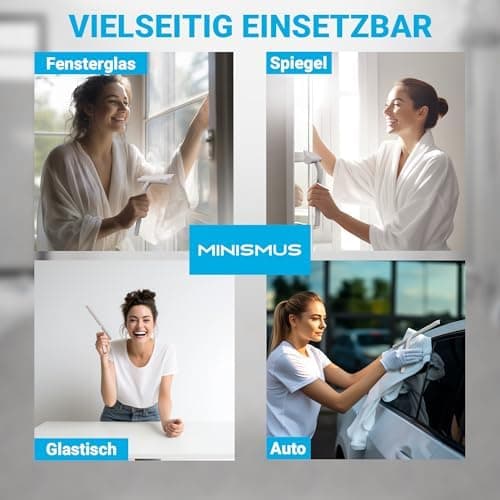MINISMUS Silikon Duschabzieher – Selbstklebend, Glasabzieher für Duschemöbel, Badewasserabsorber – Magnet-Halterung, Ohn