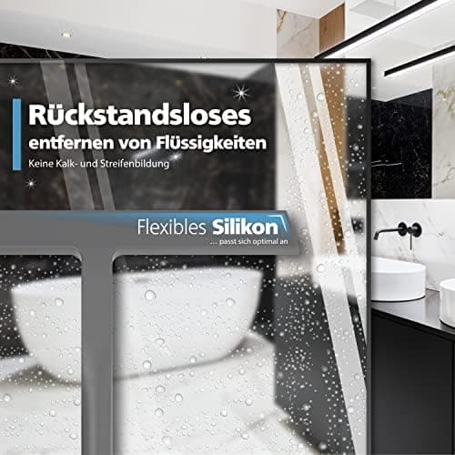Duschabzieher Silikon Weiß 23 cm - Scheibenabzieher für Duschkabinen - Flüssigkeiten rückstandslos entfernt
| Duschabzi