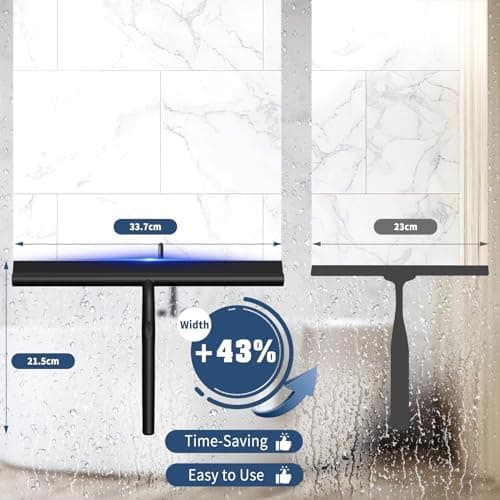 ECOOE Silikon Duschabzieher 33cm Schwarz, für Bad und Badezimmer
| ECOOE Silikonduschabzieher ohne Bohrungen, für Glass