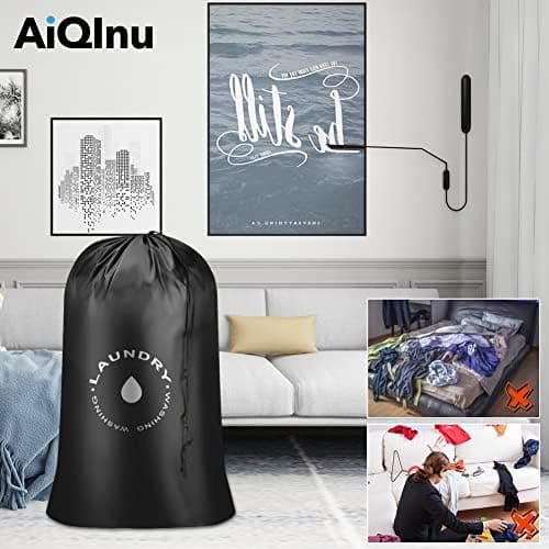 AiQInu Wäschesäcke mit Kordelverschluss für Studenten im Schlafsaal und Reisen, 60 x 85cm Global Recycled Standard