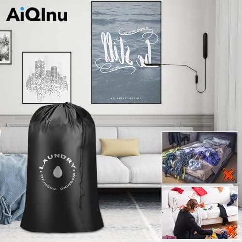 AiQInu Wäschesäcke mit Kordelverschluss für Studenten im Schlafsaal und Reisen, 60 x 85cm Global Recycled Standard