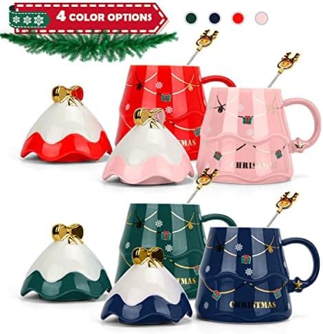 Keramik Kaffeebecher Set - Bestes Geschenk für Eltern, Freunde und Weihnachten