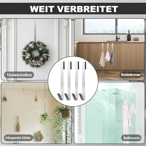 KASURE Heavy Duty Duschhaken Silber für Duschwände und Badezimmer-Glastüren