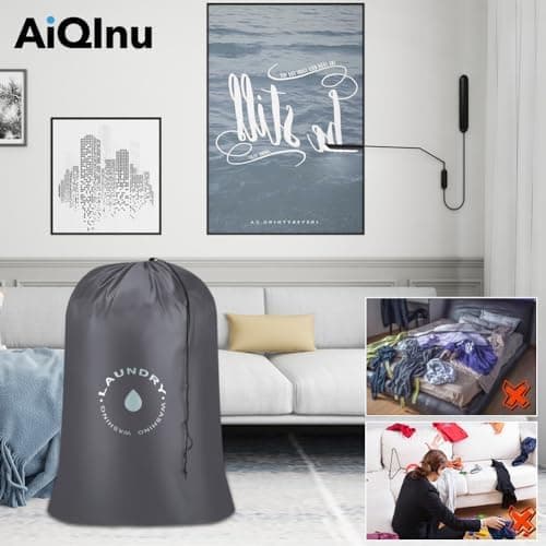 AiQInu Wäschesäcke mit Kordelverschluss für Studenten im Schlafsaal und Reisen, 60 x 85cm Global Recycled Standard