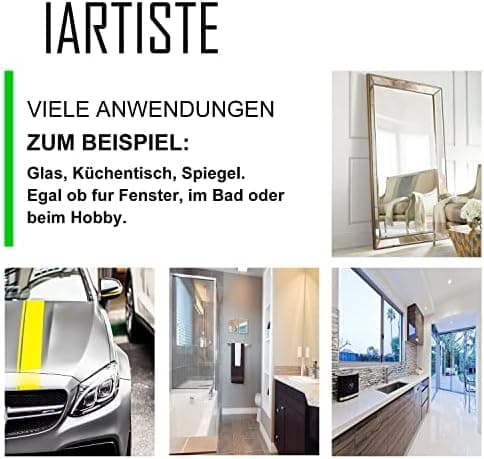 IARTISTE Silikon Duschabzieher für Bad und Spiegel (Black, Small)