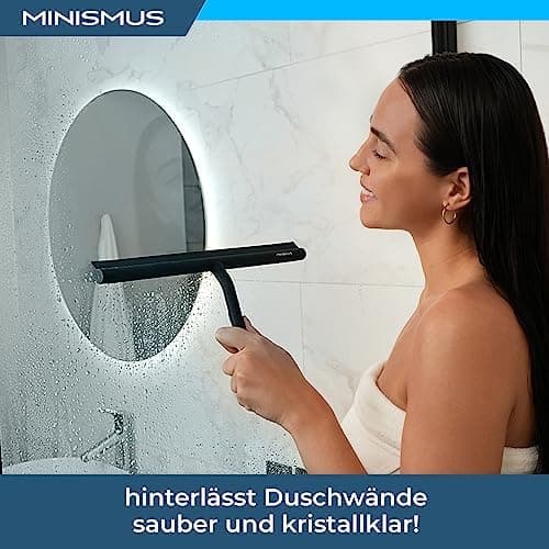MINISMUS Silikon Duschabzieher – Selbstklebend, Glasabzieher für Duschemöbel, Badewasserabsorber – Magnet-Halterung, Ohn