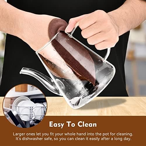 Zpose 1200ml Hitzebeständige Teekanne mit Edelstahl Filter und Sieb für cada Tee