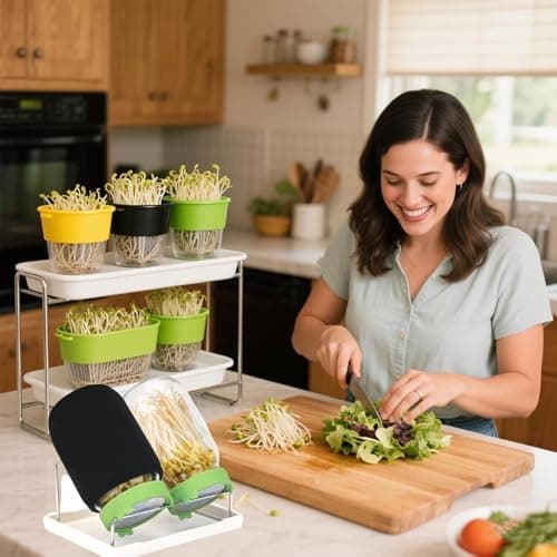 Sprossen Keimglas Set Edelstahl Filtergitter Ständer Microgreens Zucht