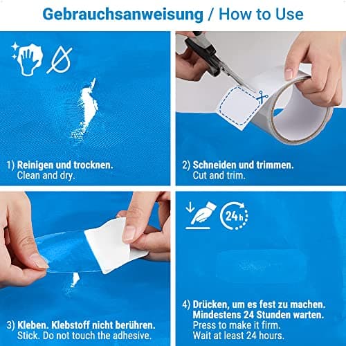 EcoOE PE Planenband Reparaturklebeband 5M x 8CM Wasserabweisend für Zelte Sonnenschirme Pavillon Plane lkw Abdeckplanen