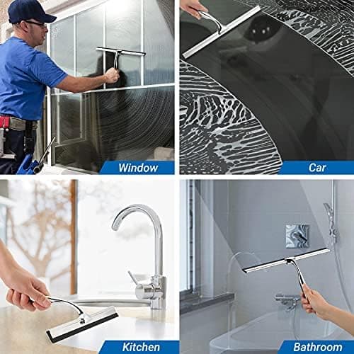 ECOOE Silikon Duschabzieher 33cm Schwarz, für Bad und Badezimmer
| ECOOE Silikonduschabzieher ohne Bohrungen, für Glass