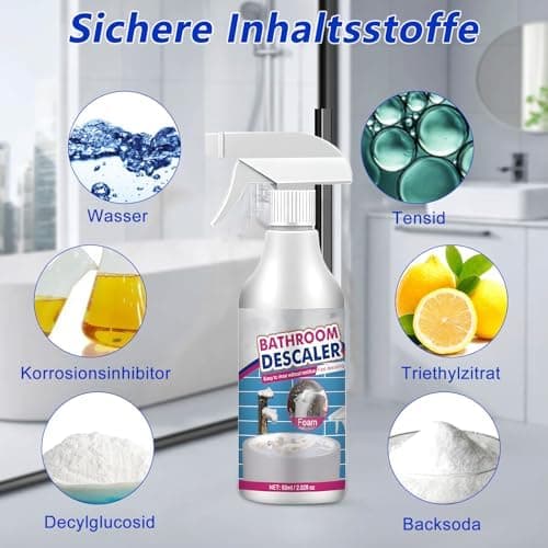 Fleckenentferner für WC und Dusche - Multifunktionaler Reiniger zum Entfernen hartnäckiger Flecken
| Starkes Duschkabin