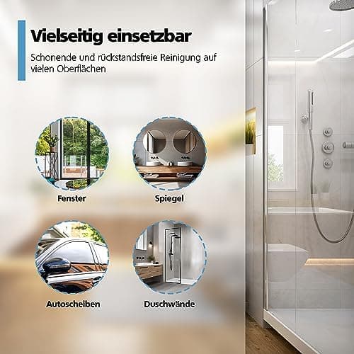 Duschabzieher Silikon Weiß 23 cm - Scheibenabzieher für Duschkabinen - Flüssigkeiten rückstandslos entfernt
| Duschabzi