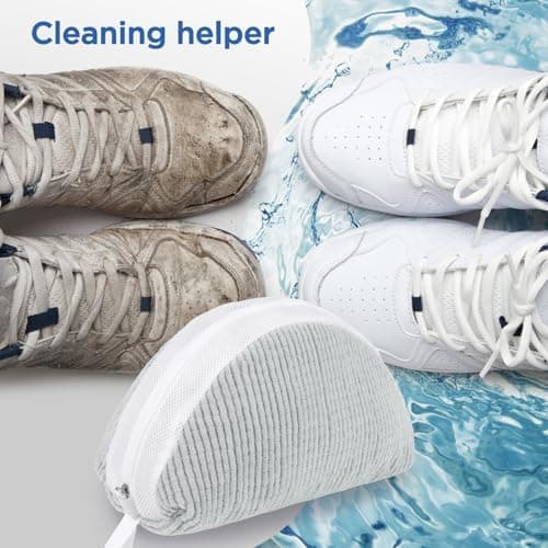 Ecooe Gelb 2 Stück Schuhwaschbeutel für Waschmaschine, Reinigungsflaum mit 360° Chenille, ideal für Sneaker und Turnschu