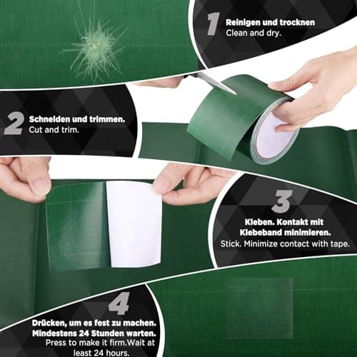EcoOE PE Planenband Reparaturklebeband 5M x 8CM Wasserabweisend für Zelte Sonnenschirme Pavillon Plane lkw Abdeckplanen