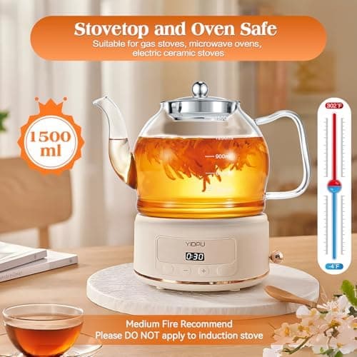 STNTUS 120ml Glaskanne mit Sieb - Ideal für Teeliebhaber im Zuhause und im Büro - Hitzebeständiger Teespender aus Boros