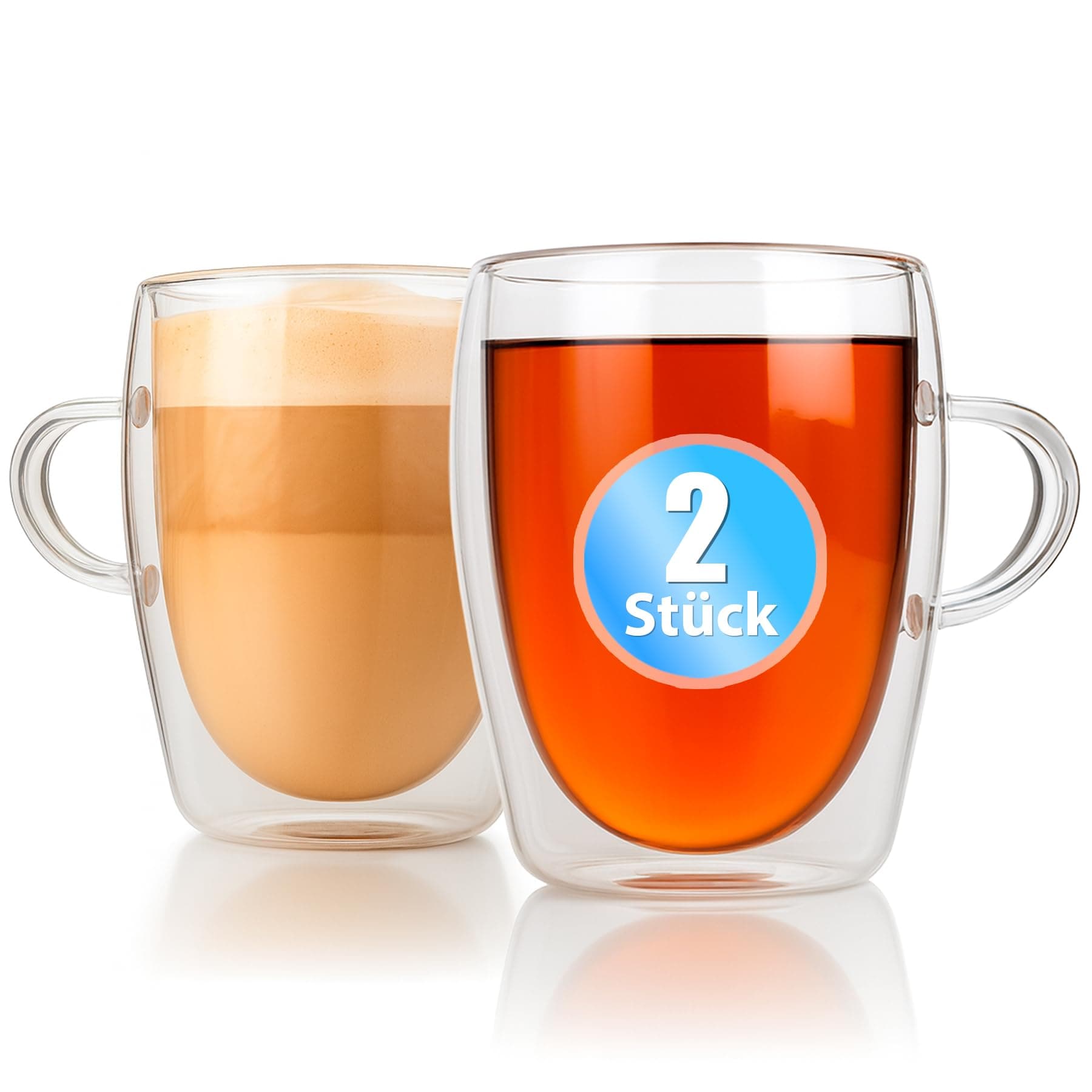 BigDean Doppelwandige Latte Macchiato Gläser 300 ml Geschenkverpackung
| BigDean Teetassen und Kaffeegläser 300 ml dopp