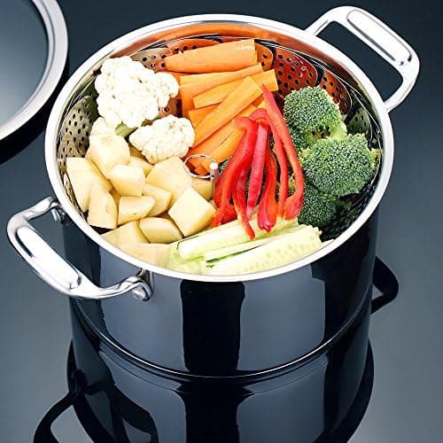 Ecooe 2 Etagen Bambusdämpfer mit verstärktem Edelstahllipt, perfekt für die whole family im Bad, Dämpfung von 25cm mit B