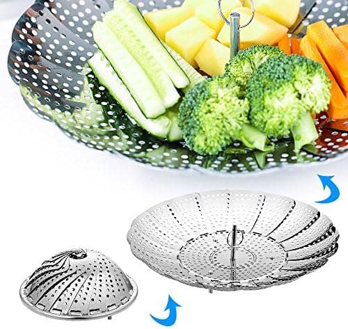 Ecooe 2 Etagen Bambusdämpfer mit verstärktem Edelstahllipt, perfekt für die whole family im Bad, Dämpfung von 25cm mit B