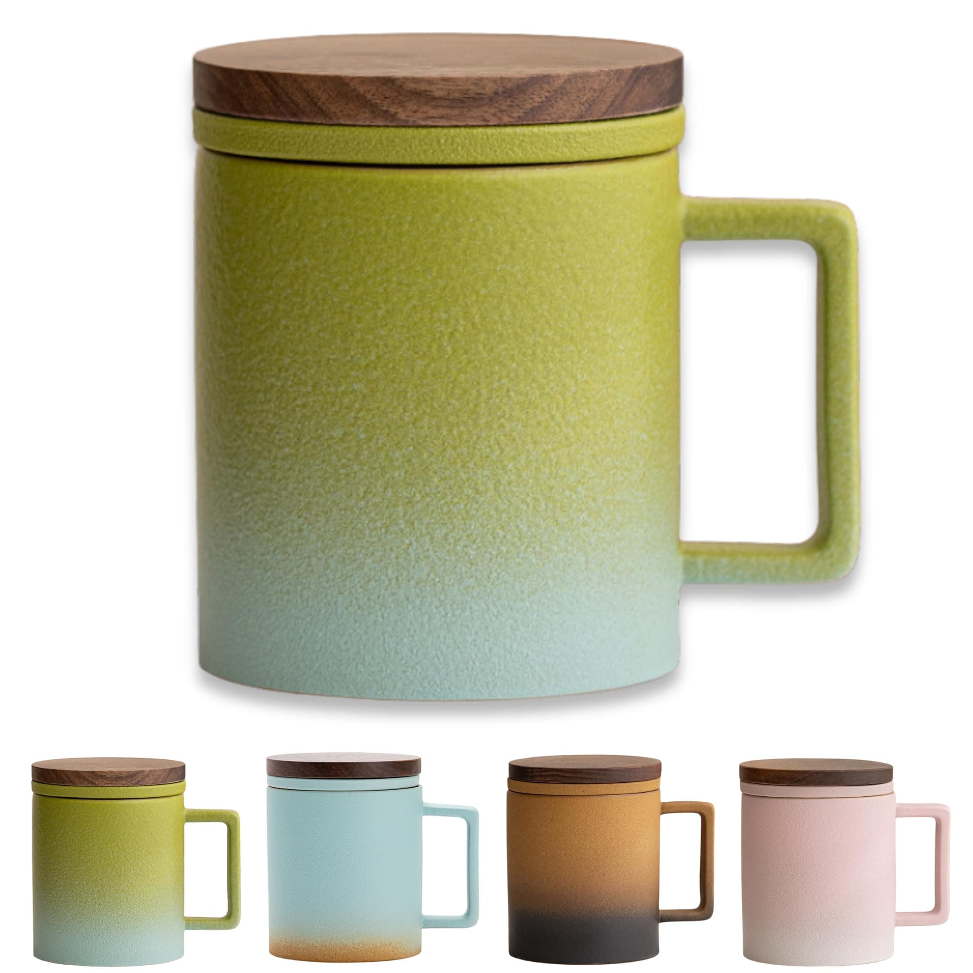 JanYoo Keramik Teetasse mit Deckel und Sieb für Teeliebhaber, 300ml Blooming Tea Geschenke