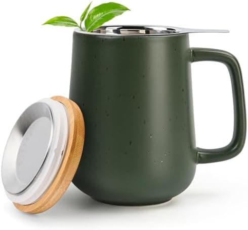 Keramik Teetasse Groß mit Sieb - Teegeschenke - Pastelltürkis